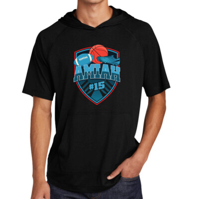 Adult Unisex Triblend Wicking Short Sleeve Hoodie Thumbnail