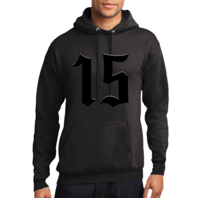 Adult Fleece Hoodie - Black Puff Thumbnail