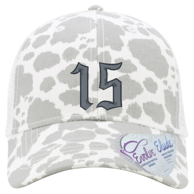 Ladies "Charlie" - #15 - Embroidered Modern Trucker Cap  - Navy thread  Thumbnail