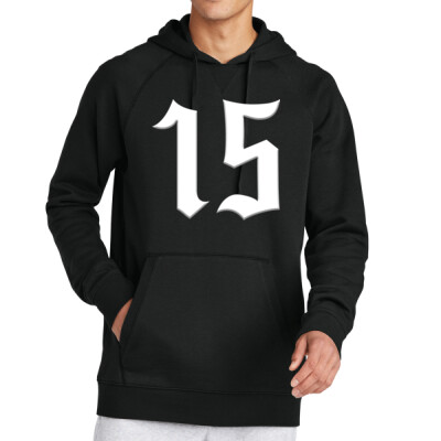 Adult Fleece Hoodie - White Puff on Black Thumbnail