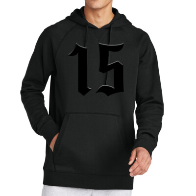 Adult Fleece Hoodie - Black Puff on Black Thumbnail